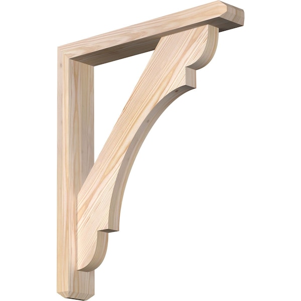 Ekena Millwork Olympic Craftsman Smooth Bracket w/ Offset Brace, Douglas Fir, 3 1/2"W x 20"D x 24"H BKT0402X20X24OLY04SDF - main